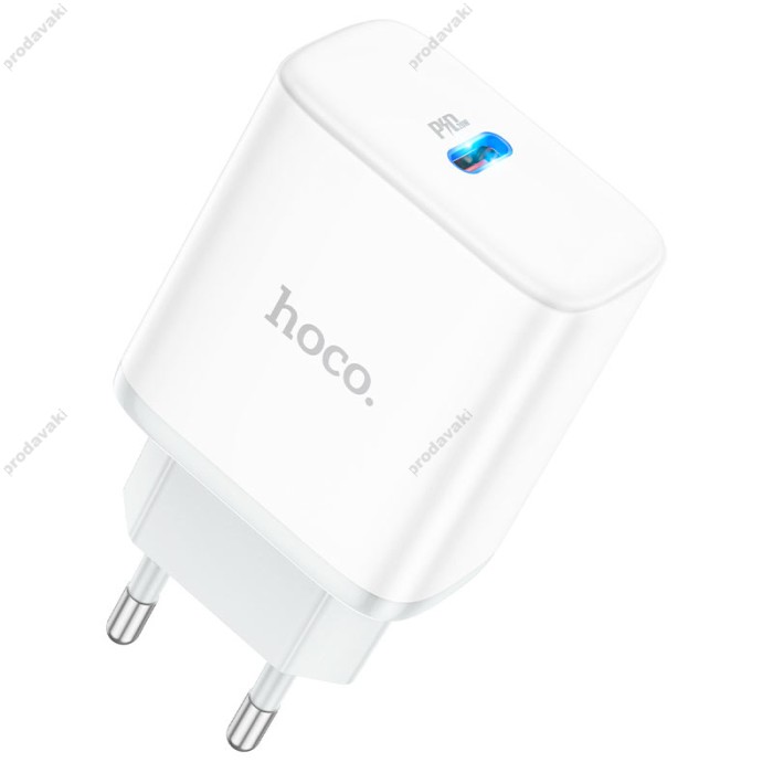 Мережевий зарядний пристрій HOCO C104A Stage single port Type-C to Lightning 20W White