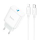 Мережевий зарядний пристрій HOCO C104A Stage single port Type-C to Lightning 20W White
