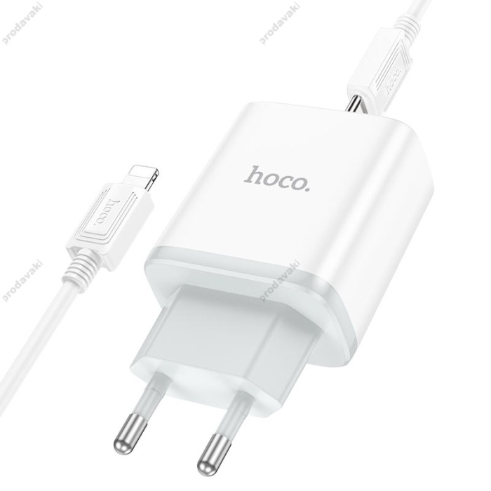 Мережевий зарядний пристрій HOCO C104A Stage single port Type-C to Lightning 20W White
