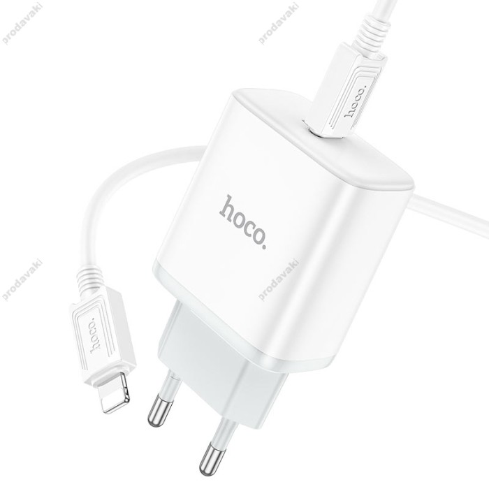 Мережевий зарядний пристрій HOCO C104A Stage single port Type-C to Lightning 20W White