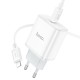 Мережевий зарядний пристрій HOCO C104A Stage single port Type-C to Lightning 20W White