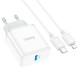 Мережевий зарядний пристрій HOCO C104A Stage single port Type-C to Lightning 20W White