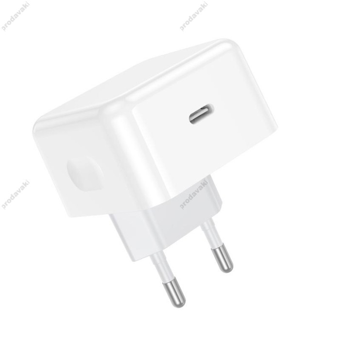 Мережевий зарядний пристрій HOCO C161A Speed single port PD charger Type-C cable 40W White