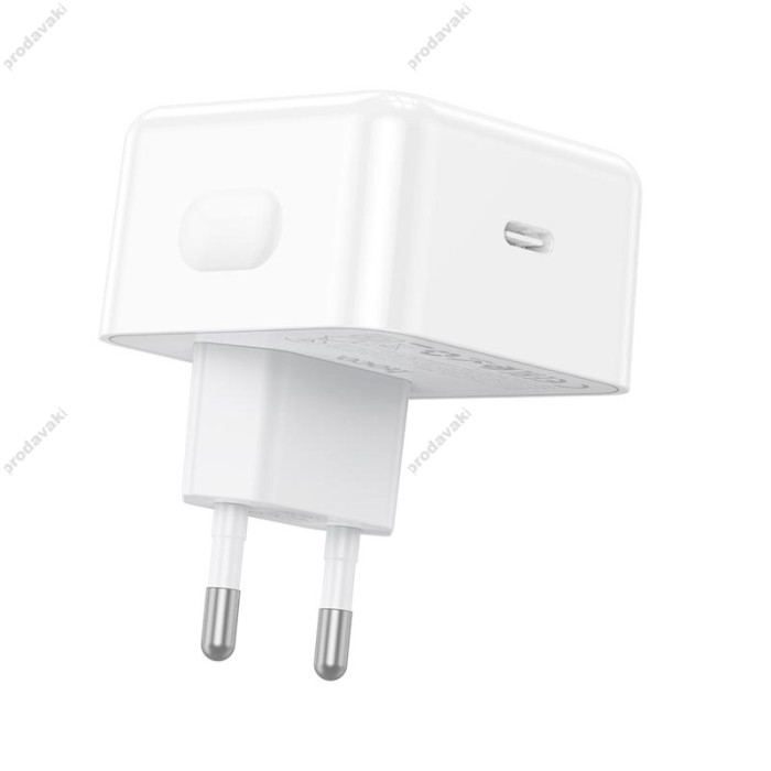Мережевий зарядний пристрій HOCO C161A Speed single port PD charger Type-C cable 40W White