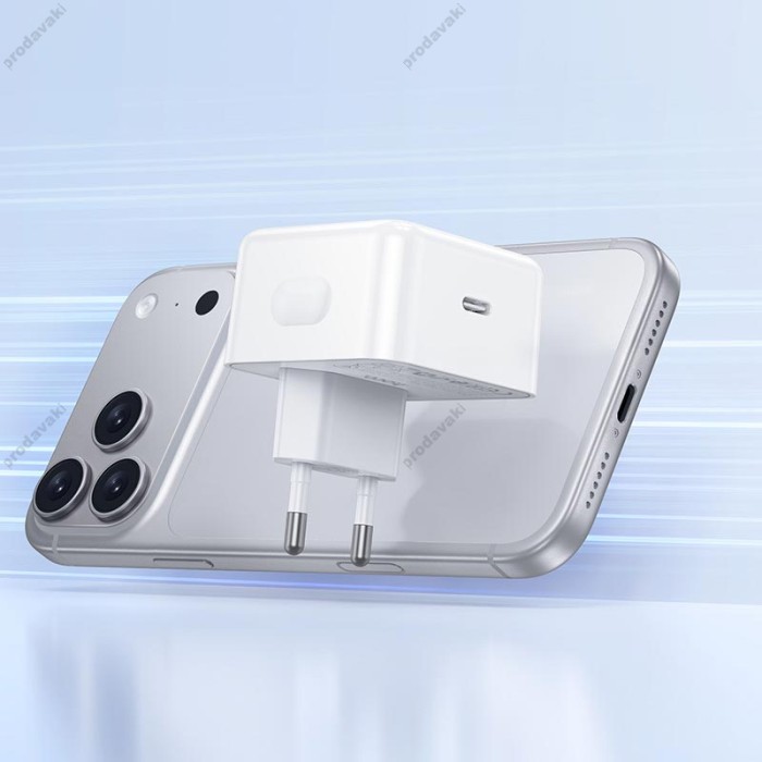 Мережевий зарядний пристрій HOCO C161A Speed single port PD charger Type-C cable 40W White