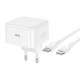 Мережевий зарядний пристрій HOCO C161A Speed single port PD charger Type-C cable 40W White