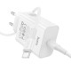 Мережевий зарядний пристрій HOCO C162A Source single port PD charger Type-C cable 60W White
