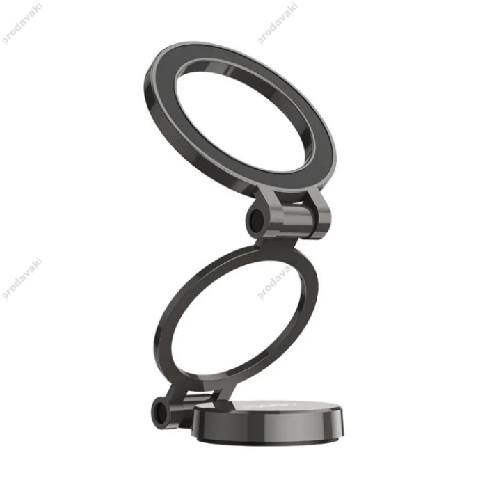 Автомобільний тримач XO C161 Apple magsafe magnetic tri-fold phone holder (with magnet ring) Black