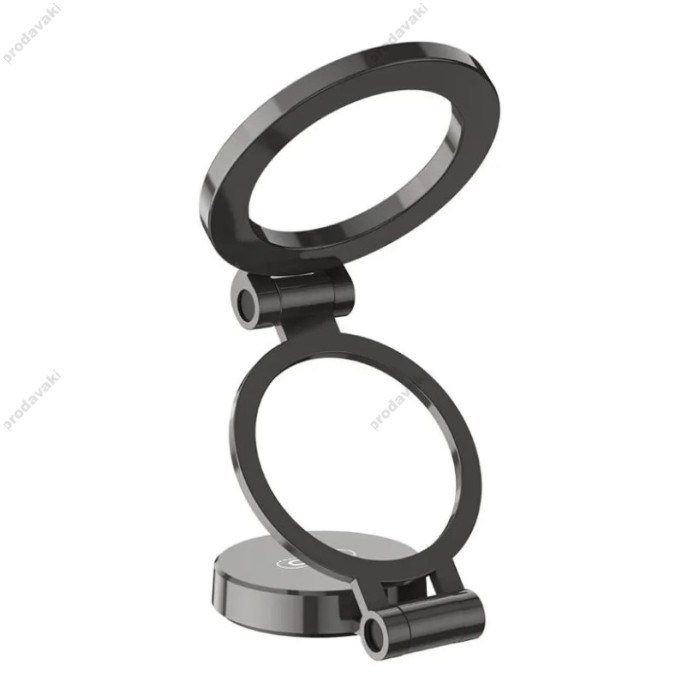 Автомобільний тримач XO C161 Apple magsafe magnetic tri-fold phone holder (with magnet ring) Black