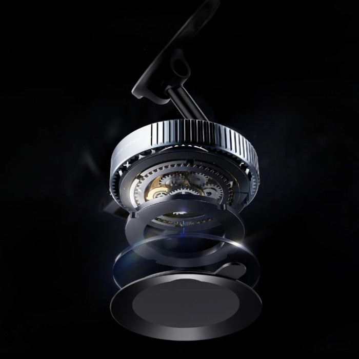 Автомобільний тримач XO C169 Vacuum suction cup locking magnetic suction bracket (with magnet ring) Black