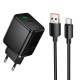 Мережевий зарядний пристрій HOCO C157A Smart PD multi-protocol charger Type-C cable 30W Black