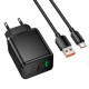 Мережевий зарядний пристрій HOCO C157A Smart PD multi-protocol charger Type-C cable 30W Black