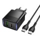Мережевий зарядний пристрій HOCO CS112A Lounge charger Type-C cable 30W Black