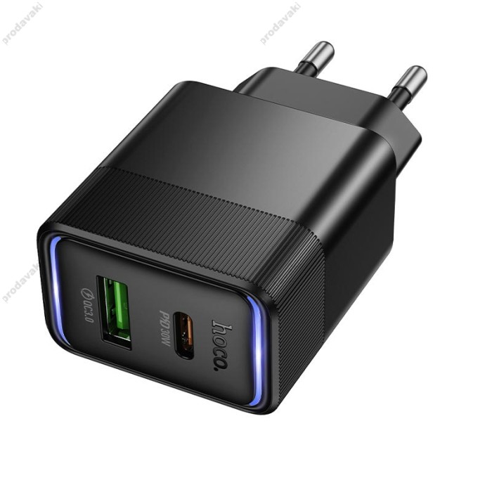 Мережевий зарядний пристрій HOCO CS112A Lounge charger Type-C cable 30W Black