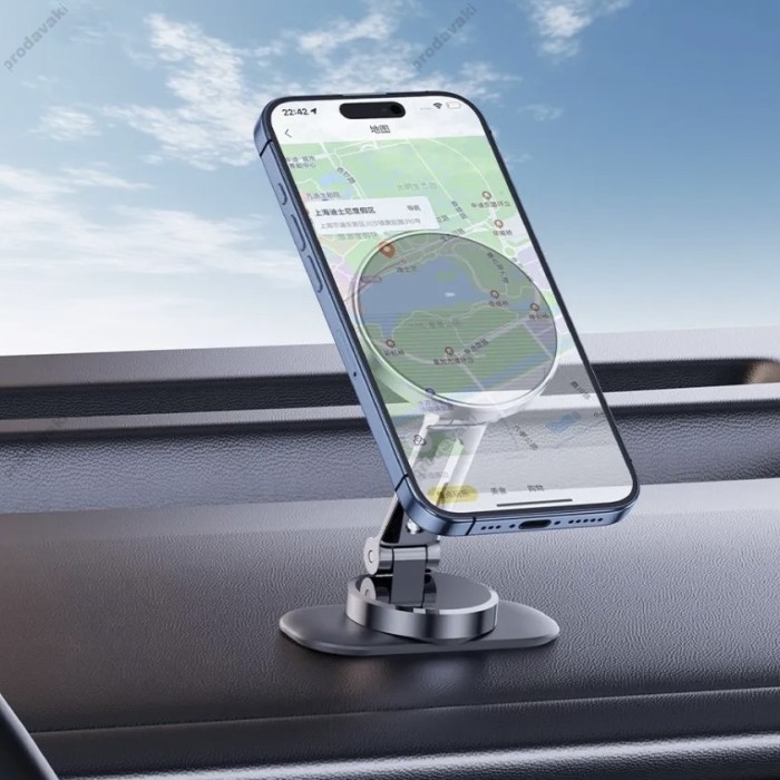 Автомобільний тримач XO C150 Magnetic 360° rotating holder with metal base Black