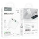 Мережевий зарядний пристрій HOCO C115A Header three-port Type-C cable 65W White