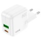 Мережевий зарядний пристрій Hoco C111A Lucky dual-port charger Type-C cable 30W White