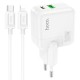 Мережевий зарядний пристрій Hoco C111A Lucky dual-port charger Lightning cable 30W White