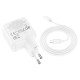 Мережевий зарядний пристрій Hoco C111A Lucky dual-port charger Lightning cable 30W White