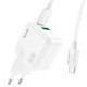 Мережевий зарядний пристрій Hoco C111A Lucky dual-port charger Type-C cable 30W White