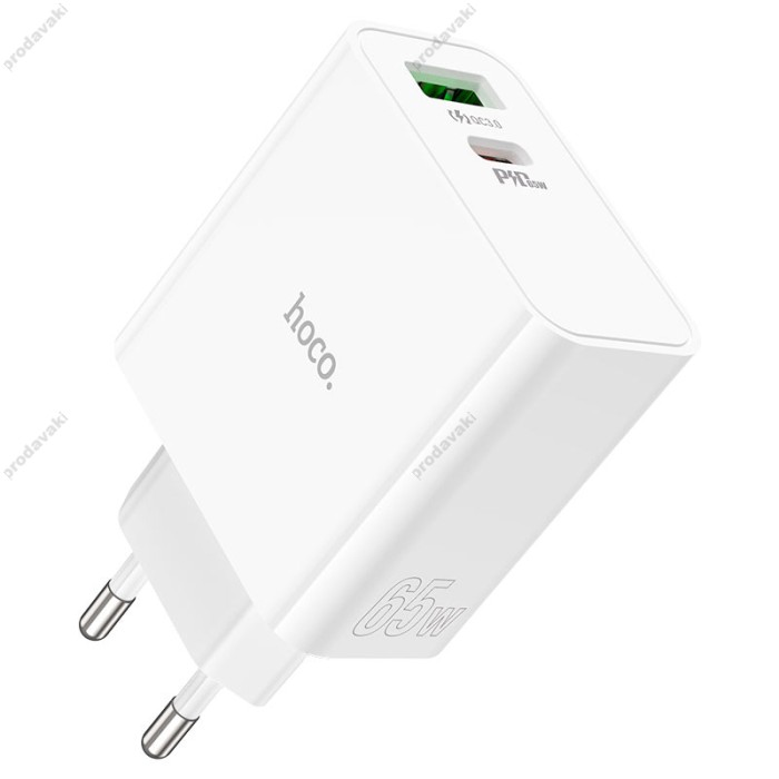 Мережевий зарядний пристрій HOCO C113A Awesome Type-C cable 65W White