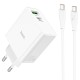 Мережевий зарядний пристрій HOCO C113A Awesome Type-C cable 65W White