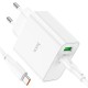 Мережевий зарядний пристрій HOCO C113A Awesome Type-C cable 65W White
