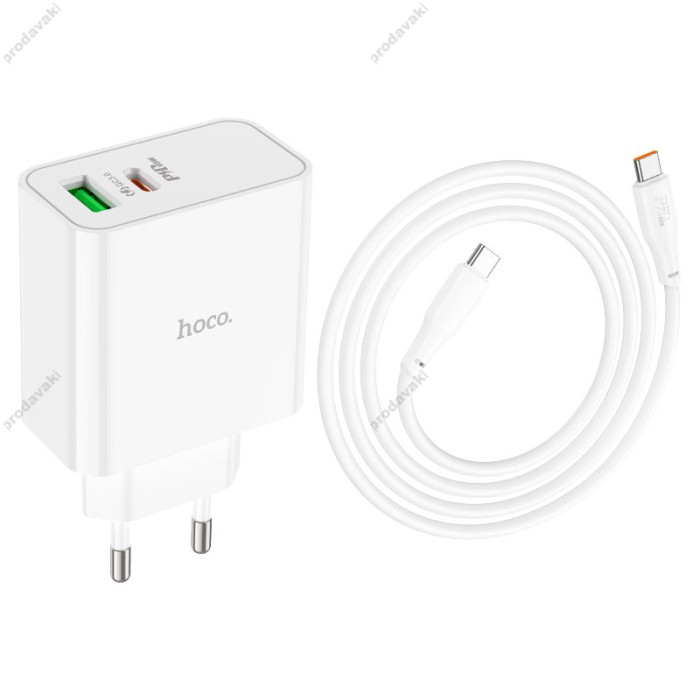 Мережевий зарядний пристрій HOCO C113A Awesome Type-C cable 65W White