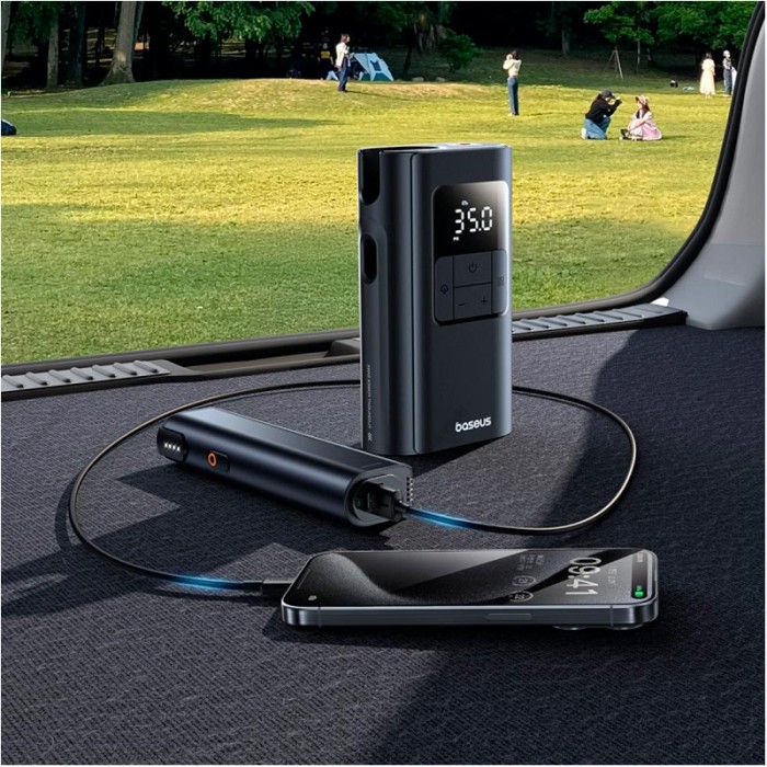 Автомобільний компресор насос Baseus PrimeTrip VA1 Wired and Wireless 2-in-1 Tire Inflator Black C11169001121-00