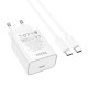 Мережевий зарядний пристрій HOCO C143A Benefit single port charger Type-C cable 20W White