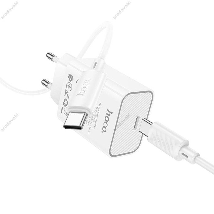 Мережевий зарядний пристрій HOCO C143A Benefit single port charger Type-C cable 20W White