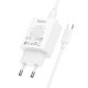 Мережевий зарядний пристрій HOCO C143A Benefit single port charger Type-C cable 20W White