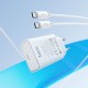 Мережевий зарядний пристрій HOCO C143A Benefit single port charger Type-C cable 20W White