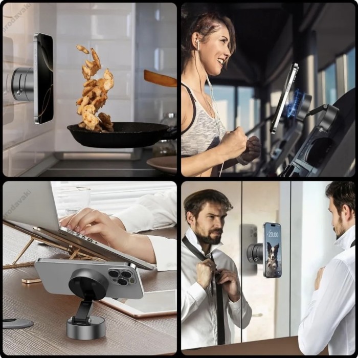 Автомобільний тримач XO C170 Vacuum suction cup Manual latch Magnetic holder Grey