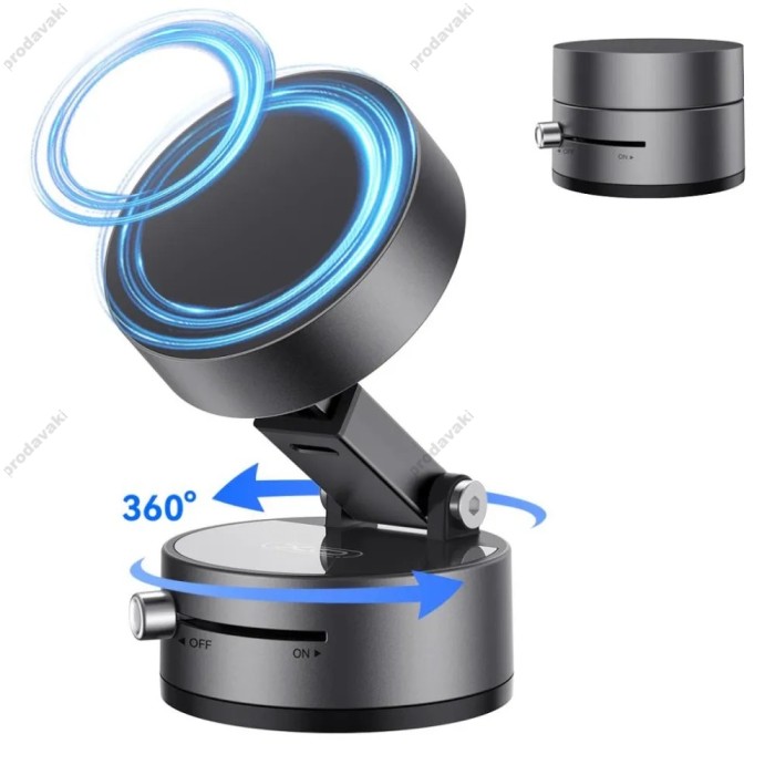 Автомобільний тримач XO C170 Vacuum suction cup Manual latch Magnetic holder Grey