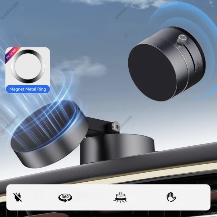 Автомобільний тримач XO C170 Vacuum suction cup Manual latch Magnetic holder Grey