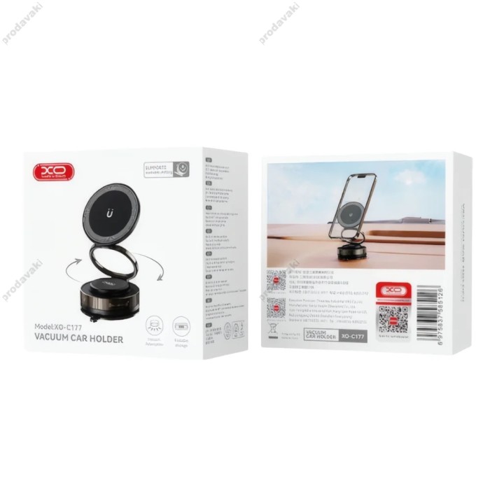 Автомобільний тримач XO C177 Manual Suction Cup Holder Black