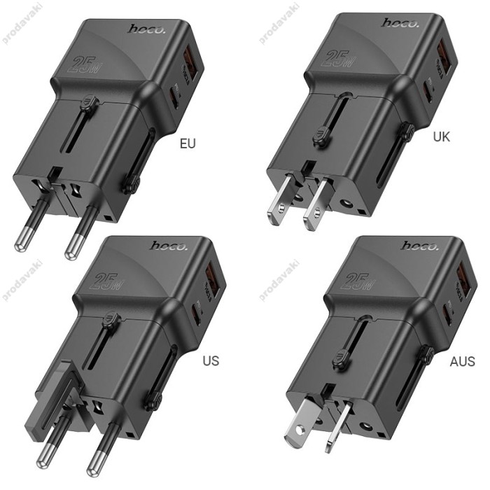 Мережевий зарядний пристрій Hoco AC24 Mini universal travel charger 25W Black