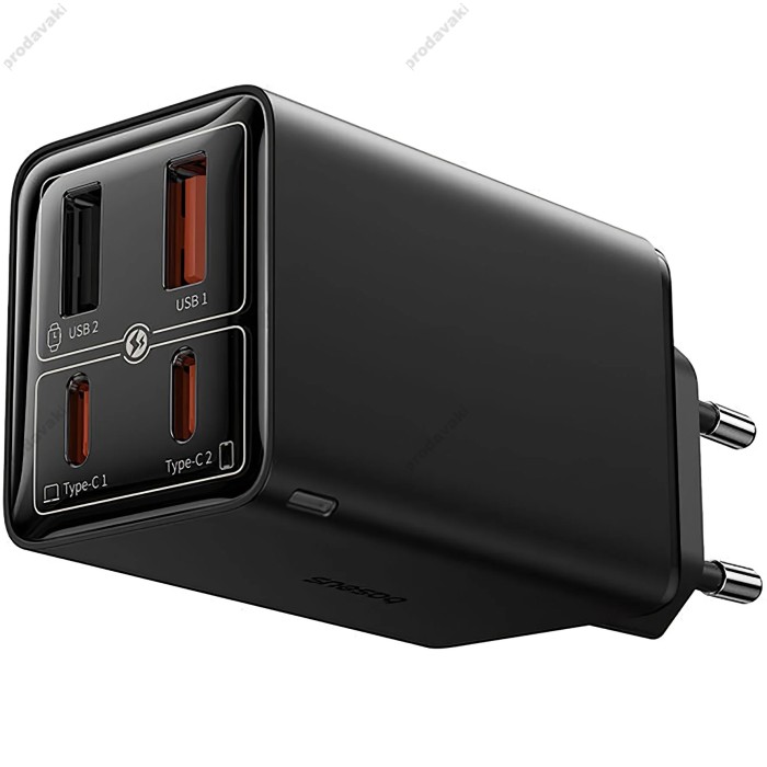 Мережевий зарядний пристрій Baseus GaN6 Pro Fast Charger 2C+2U Type-C cable 100W Black P10162705112-00