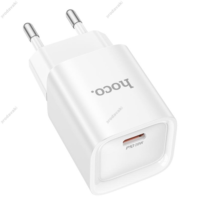 Мережевий зарядний пристрій HOCO C146A Charm single port PD charger 20W White