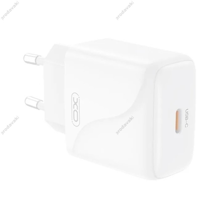 Мережевий зарядний пристрій XO L141 Single USB-C Fast Charger 20W White