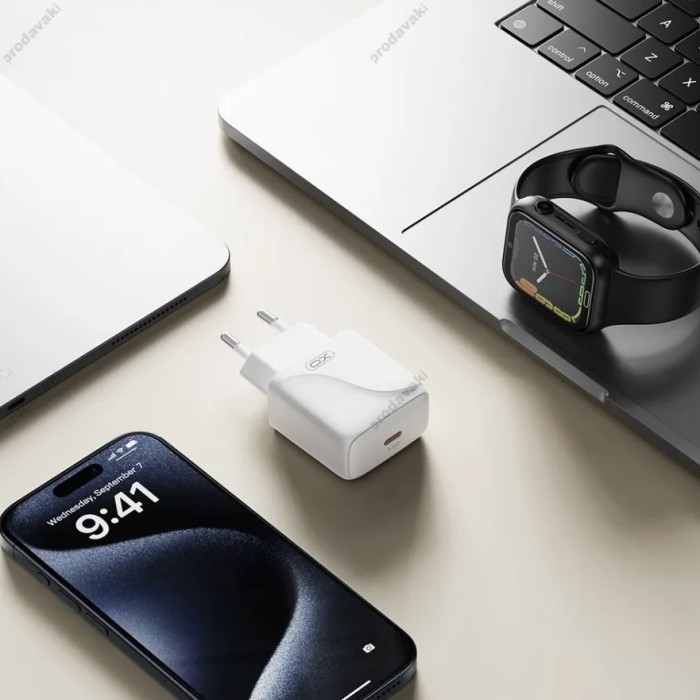 Мережевий зарядний пристрій XO L141 Single USB-C Fast Charger 20W White