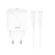 Мережевий зарядний пристрій XO L141 Single USB-C Fast Charger Type-C Cable 20W White