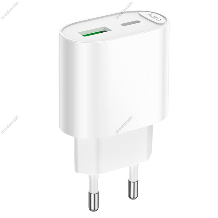 Мережевий зарядний пристрій HOCO C109A Fighter charger Lightning cable 20W White