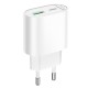 Мережевий зарядний пристрій HOCO C109A Fighter charger Lightning cable 20W White
