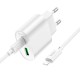 Мережевий зарядний пристрій HOCO C109A Fighter charger Lightning cable 20W White