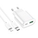 Мережевий зарядний пристрій HOCO C109A Fighter charger Lightning cable 20W White