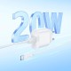 Мережевий зарядний пристрій HOCO C109A Fighter single port charger Type-C cable 20W White