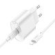 Мережевий зарядний пристрій HOCO C109A Fighter single port charger Lightning cable 20W White