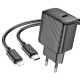 Мережевий зарядний пристрій HOCO CS22A Value single port charger Lightning cable 30W Black
